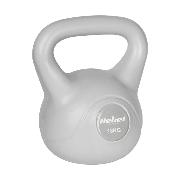 Kettlebell bitumiczny 18 kg szary REBEL ACTIVE
