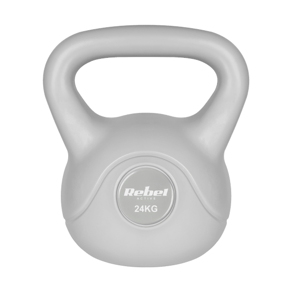 Kettlebell bitumiczny 24 kg szary REBEL ACTIVE