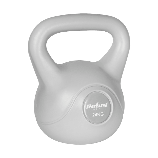 Kettlebell bitumiczny 24 kg szary REBEL ACTIVE