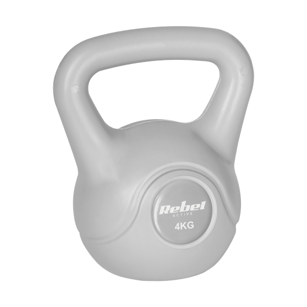 Kettlebell bitumiczny 4 kg szary REBEL ACTIVE