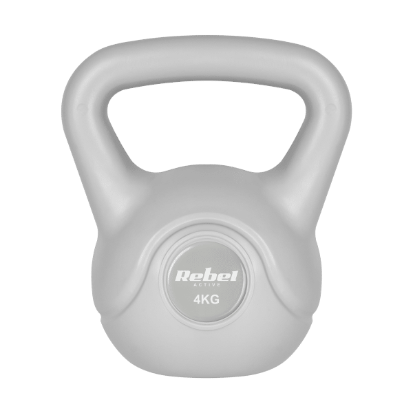 Kettlebell bitumiczny 4 kg szary REBEL ACTIVE