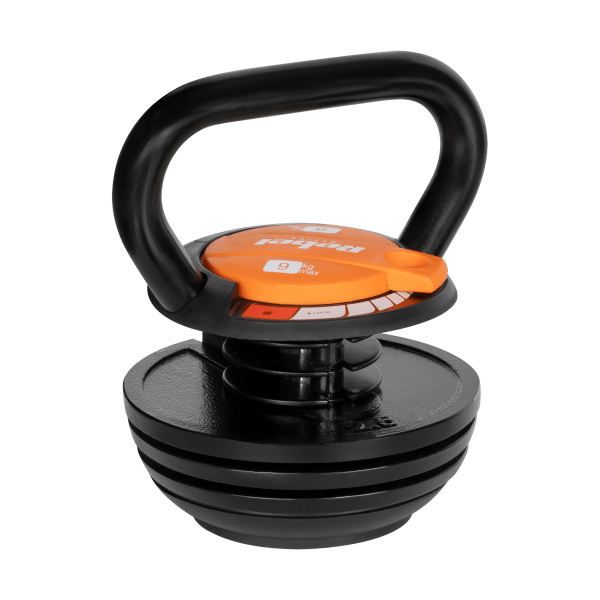 Kettlebell żeliwny automatyczny regulowany 9 kg, REBEL ACTIVE