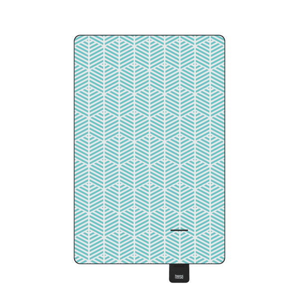 Koc mata piknikowa z izolacją i długim paskiem 200x300 cm TEESA - niebieski kłos