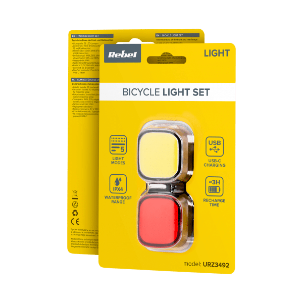 Komplet lamp rowerowych Rebel