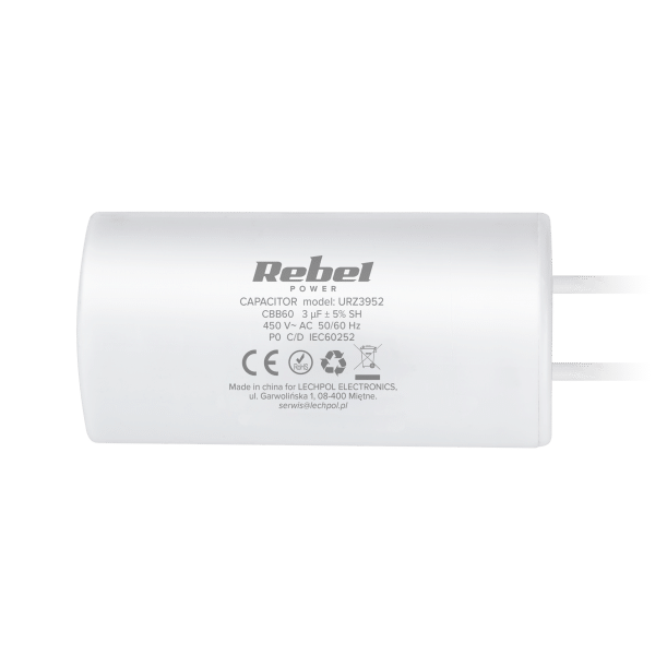 Kondensator 3uF 450V do silników jendofazowych