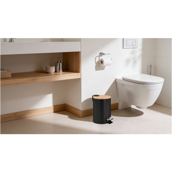 Kosz na śmieci łazienkowy 3l (czarny)