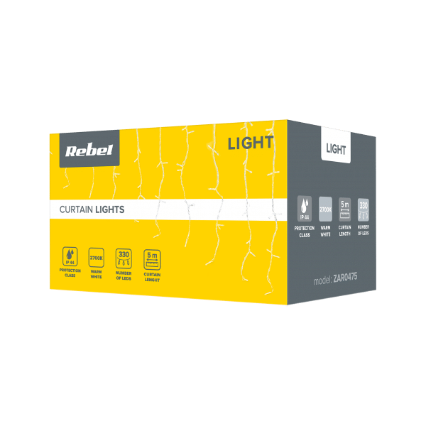 Kurtyna świetlna 5m (330LED), kolor ciepły biały, IP44