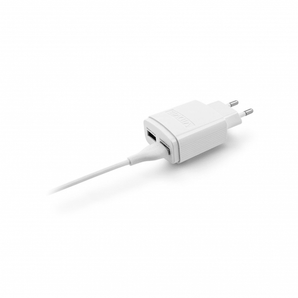 Ładowarka sieciowa dual USB + kabel Typu C 2400 mA