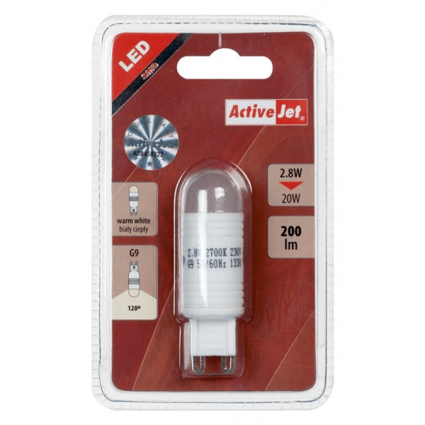 Lampa LED 2,8W G9 230V biała