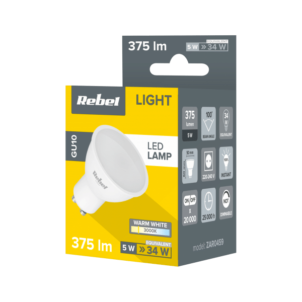 Lampa LED 5W GU10 , 3000K, 230V