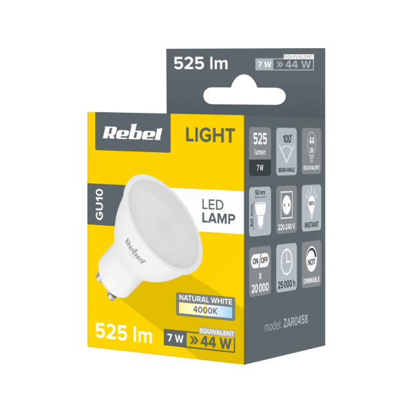 Lampa LED GU10, 7W 4000K, 230V