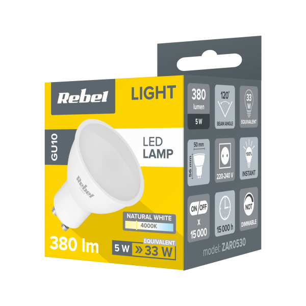 Lampa LED Rebel 5W, GU10, 4000K, 230V