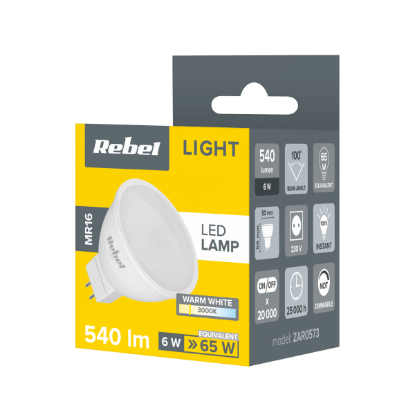 Lampa Led Rebel 6W, MR16, 3000K, 230V