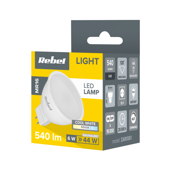 Lampa Led Rebel 6W, MR16, 6500K, 12V