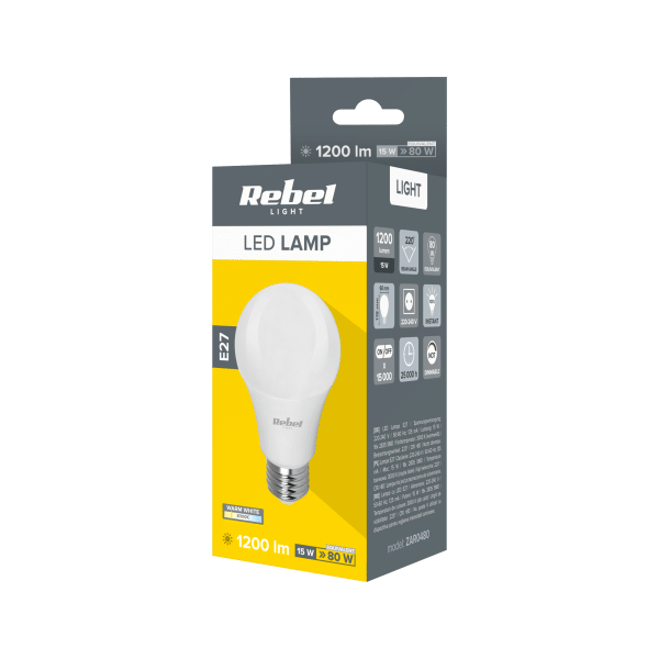 Lampa LED Rebel A60 15W, E27, 3000K, 230V