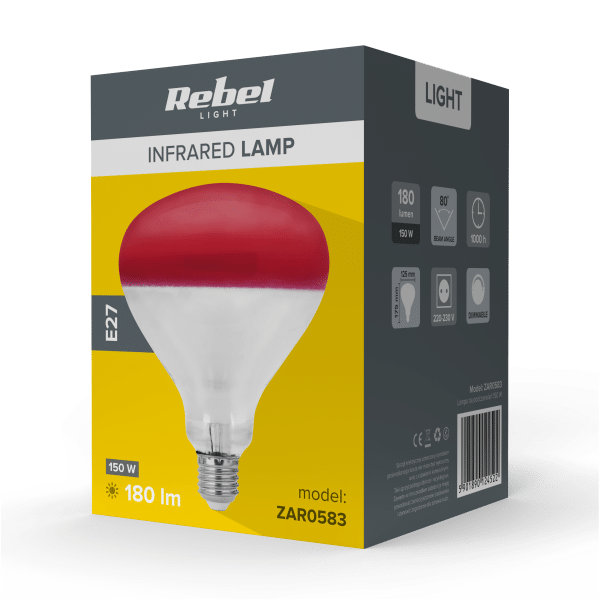 Lampa na podczerwień Rebel R125, 150W, 220-240V