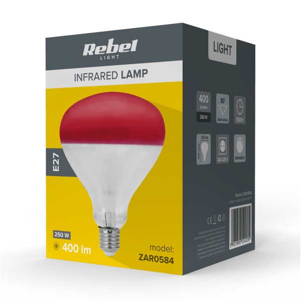 Lampa na podczerwień Rebel R125, 250W, 220-240V