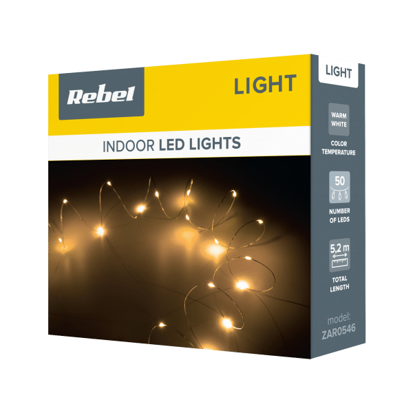 Lampki świateczne - 50 mini led- ciepłe białe