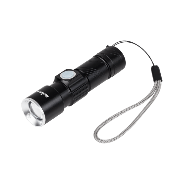 Latarka aluminiowa 3W (ZOOM, wtyk USB)