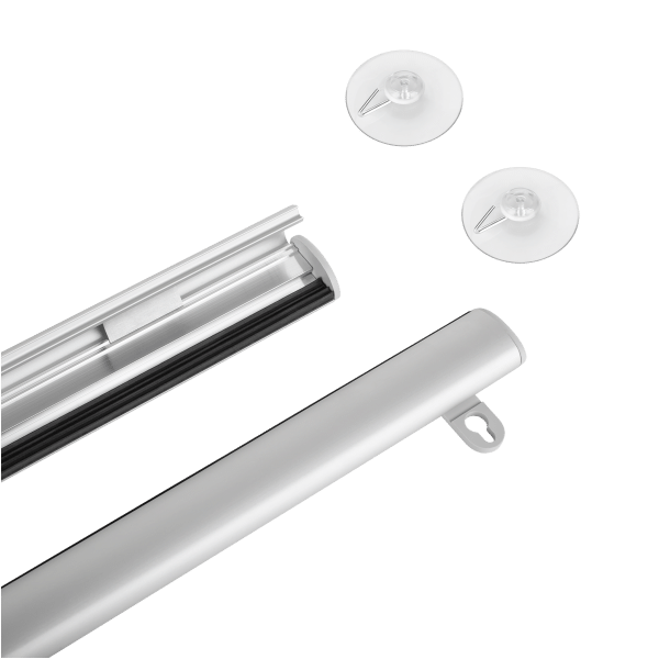 Listwa aluminiowa do zawieszania plakatu KLIP 2x70cm + przyssawka 45mm x2szt z haczykiem