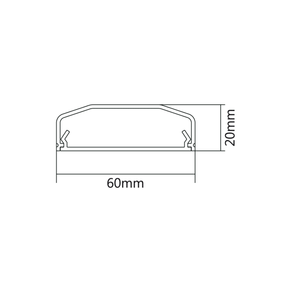 Listwa maskująca plastikowa biała 60x20x750mm