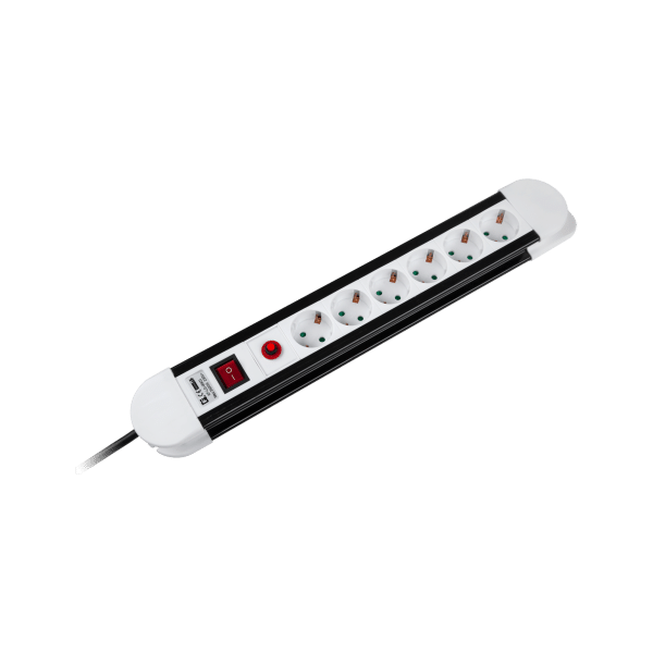 Listwa sieciowa Rebel 6 gniazd typu niemieckiego, kabel 5m (3x1,5mm)