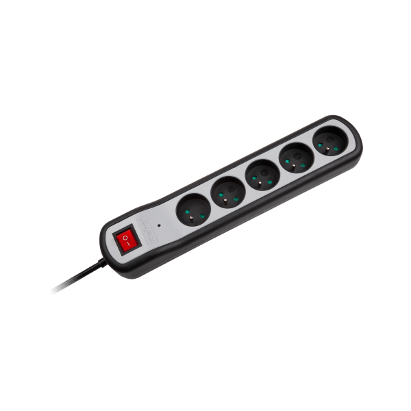Listwa zasilająca Rebel 5 gniazd z przełącznikiem (5m, 3x1,5mm)