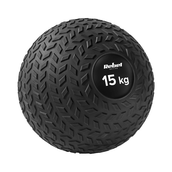 Mała piłka lekarska do ćwiczeń rehabilitacyjna Slam Ball 23cm 15kg, REBEL ACTIVE