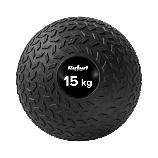 Mała piłka lekarska do ćwiczeń rehabilitacyjna Slam Ball 23cm 15kg, REBEL ACTIVE