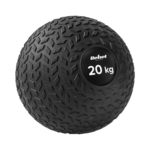 Mała piłka lekarska do ćwiczeń rehabilitacyjna Slam Ball 23cm 20kg, REBEL ACTIVE