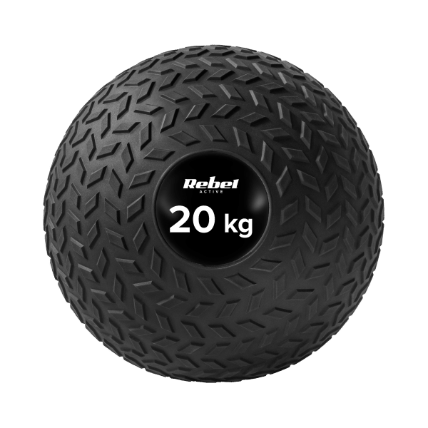 Mała piłka lekarska do ćwiczeń rehabilitacyjna Slam Ball 23cm 20kg, REBEL ACTIVE