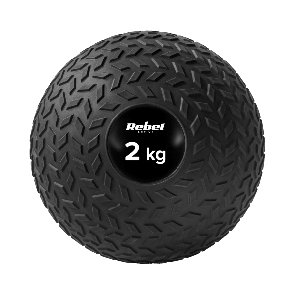 Mała piłka lekarska do ćwiczeń rehabilitacyjna Slam Ball 23cm 2kg, REBEL ACTIVE