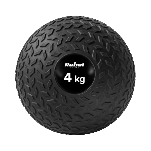 Mała piłka lekarska do ćwiczeń rehabilitacyjna Slam Ball 23cm 4kg, REBEL ACTIVE