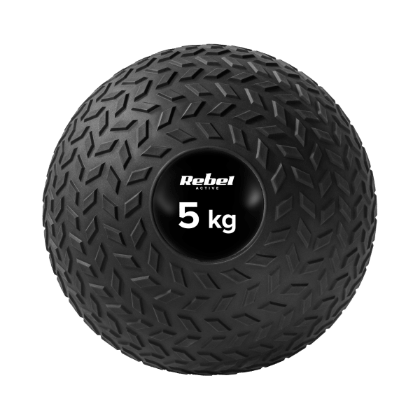 Mała piłka lekarska do ćwiczeń rehabilitacyjna Slam Ball 23cm 5kg, REBEL ACTIVE
