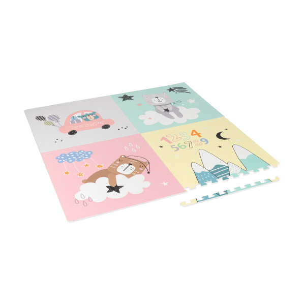 Mata edukacyjna dla dzieci, puzzle 120 x 120 cm, misie