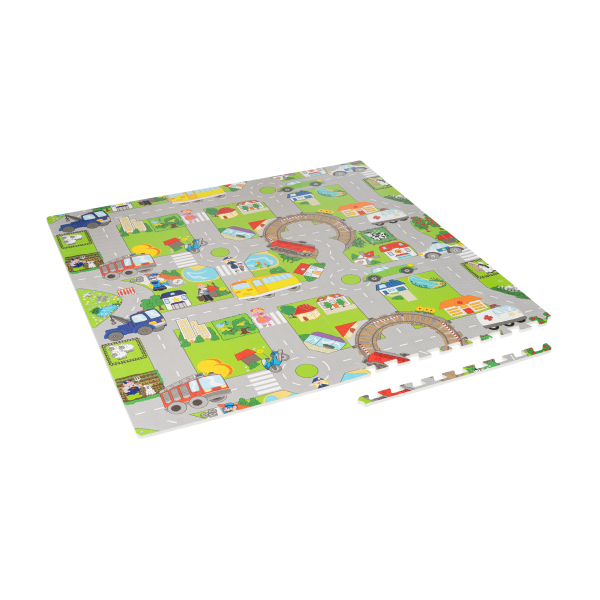 Mata edukacyjna dla dzieci, puzzle 120 x 120 cm, samochody