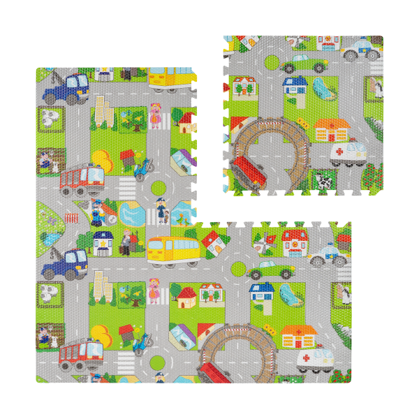 Mata edukacyjna dla dzieci, puzzle 120 x 120 cm, samochody