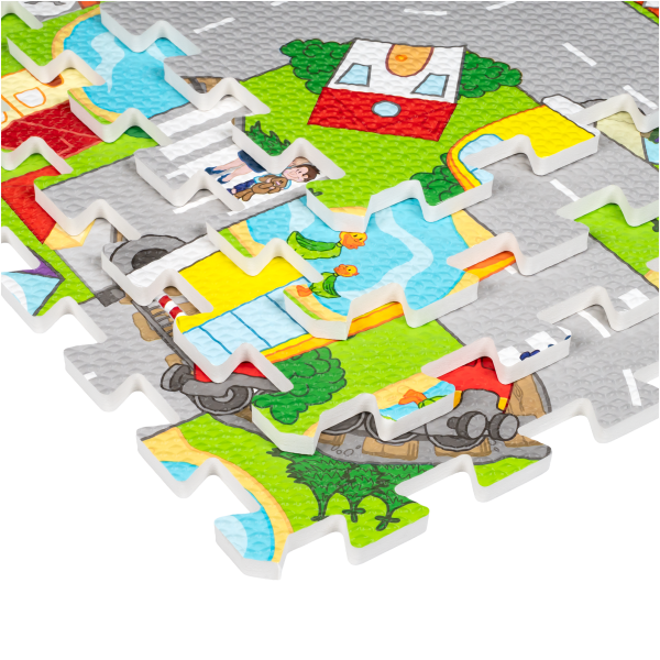 Mata edukacyjna dla dzieci, puzzle 120 x 120 cm, samochody