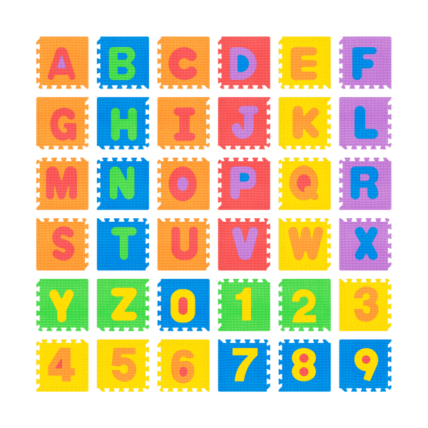 Mata edukacyjna dla dzieci, puzzle 180 x 180 cm, alfabet
