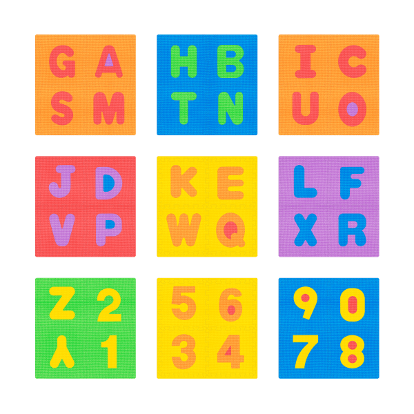 Mata edukacyjna dla dzieci, puzzle 180 x 180 cm, alfabet