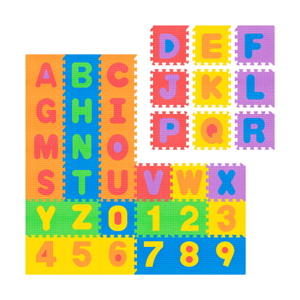 Mata edukacyjna dla dzieci, puzzle 180 x 180 cm, alfabet