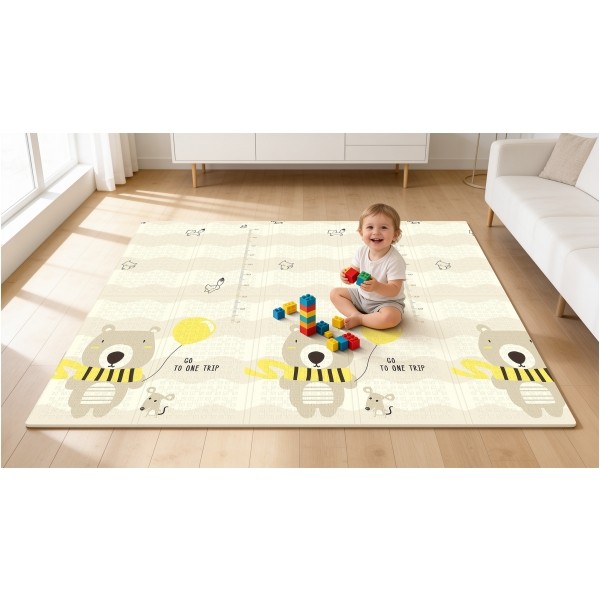 Mata edukacyjna dla niemowląt 200 x 180 cm, misie