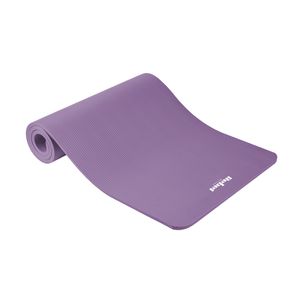 Mata gimnastyczna do ćwiczeń joga, pilates, fitness, 183x61cm, grubość 1.5cm, materiał NBR, fioletowa, REBEL ACTIVE