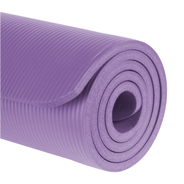 Mata gimnastyczna do ćwiczeń joga, pilates, fitness, 183x61cm, grubość 1.5cm, materiał NBR, fioletowa, REBEL ACTIVE