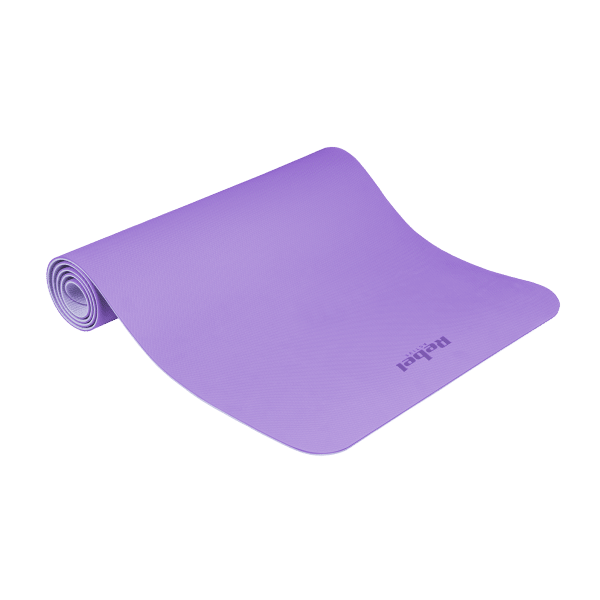 Mata gimnastyczna do ćwiczeń joga, pilates, fitness, 183x61cm, grubość 4mm, materiał TPE, fioletowa, REBEL ACTIVE