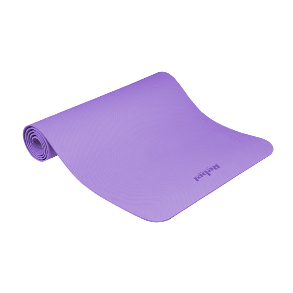 Mata gimnastyczna do ćwiczeń joga, pilates, fitness, 183x61cm, grubość 4mm, materiał TPE, fioletowa, REBEL ACTIVE