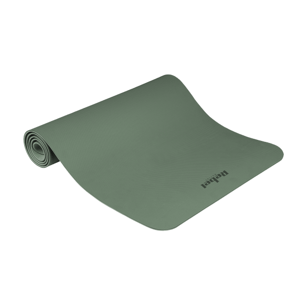 Mata gimnastyczna do ćwiczeń joga, pilates, fitness, 183x61cm, grubość 4mm, materiał TPE, zielona, REBEL ACTIVE
