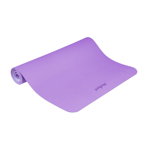 Mata gimnastyczna do ćwiczeń joga, pilates, fitness, 200x90cm, grubość 1cm, materiał TPE, fioletowa, REBEL ACTIVE
