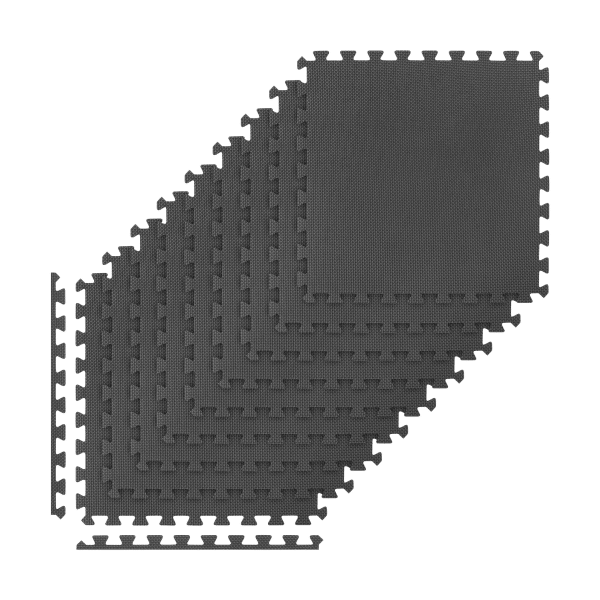 Mata ochronna pod sprzęt fitness i do ćwiczeń na siłowni, puzzle 60x60cm, zestaw 9 szt., 180x180cm, REBEL ACTIVE