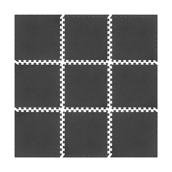 Mata ochronna pod sprzęt fitness i do ćwiczeń na siłowni, puzzle 60x60cm, zestaw 9 szt., 180x180cm, REBEL ACTIVE